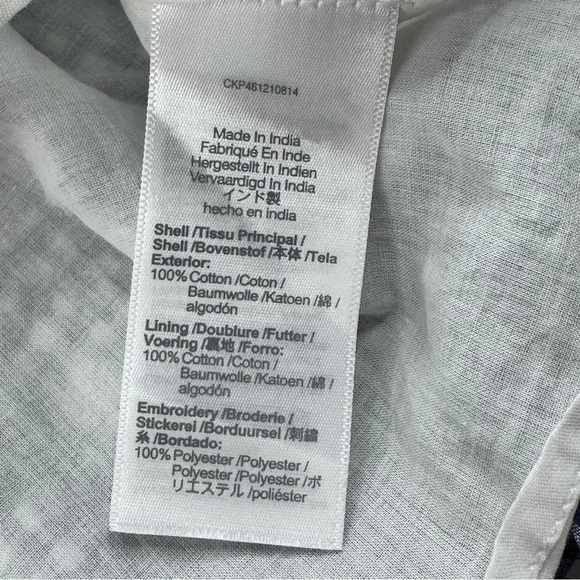 Madewell Embroidered Tiered Pull On Mini Skirt in Gingham Check. Size L. Lined - Picture 8 of 11